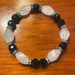 SALE ITEM! Black and Pale Pink Stretchy Costume Bracelet